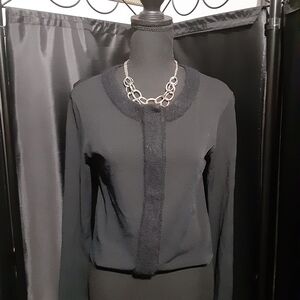 Liviani Conti Italian Elegant Black Women's Cardigan Sweater Cropped Size Small